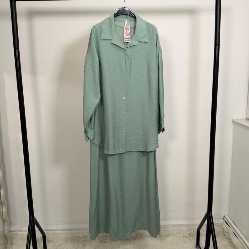 Oversized Shirt and Maxi Dress Set