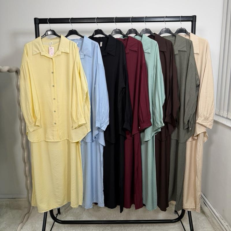 MV - Viscose 2 Piece Shirt & Maxi Dress |Oversized| (One Size fits UK 10-20)