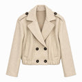 MV - Woolly Cropped Trench Jacket with Pockets(8-14)
