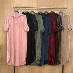 Three Button Maxi Shirt Dress