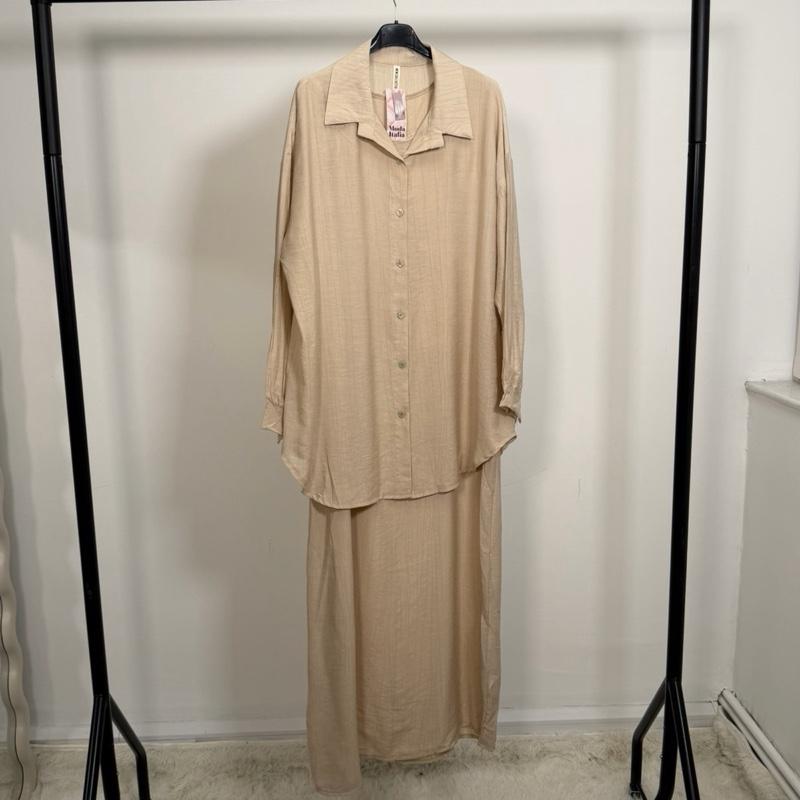 MV - Viscose 2 Piece Shirt & Maxi Dress |Oversized| (One Size fits UK 10-20)