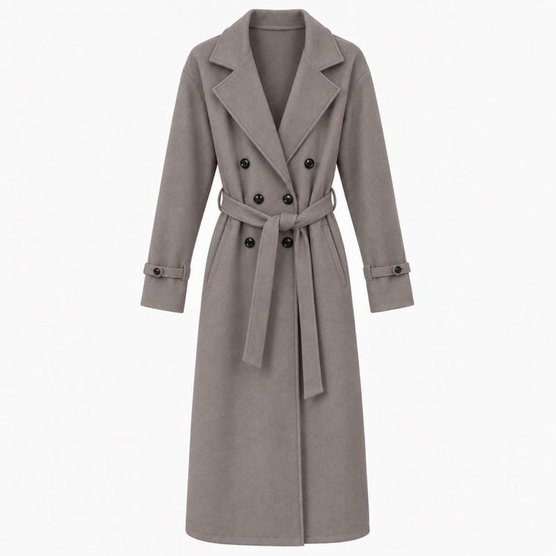MV – Woolly Belted Trench Coat with Pockets(8-16)