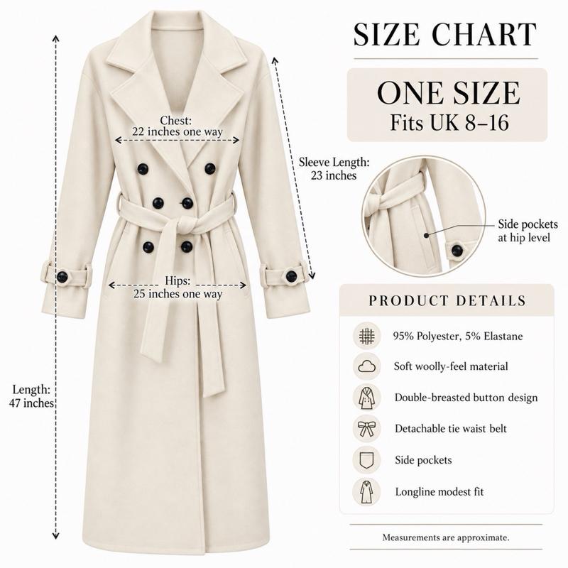 MV – Woolly Belted Trench Coat with Pockets(8-16)