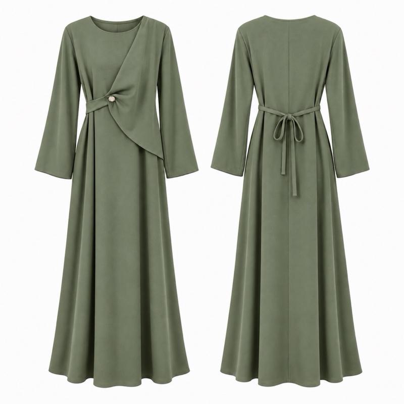 Draped Waist Maxi Dress