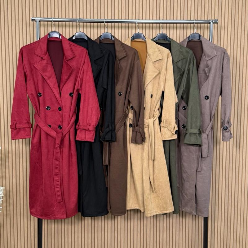 MV - Suede-Effect Trench Coat with Pockets (8-16)