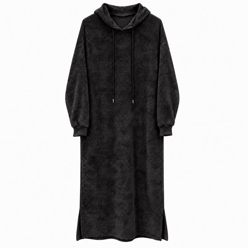 MV – Cosy Textured Hooded Maxi Dress with Pockets (8–16)