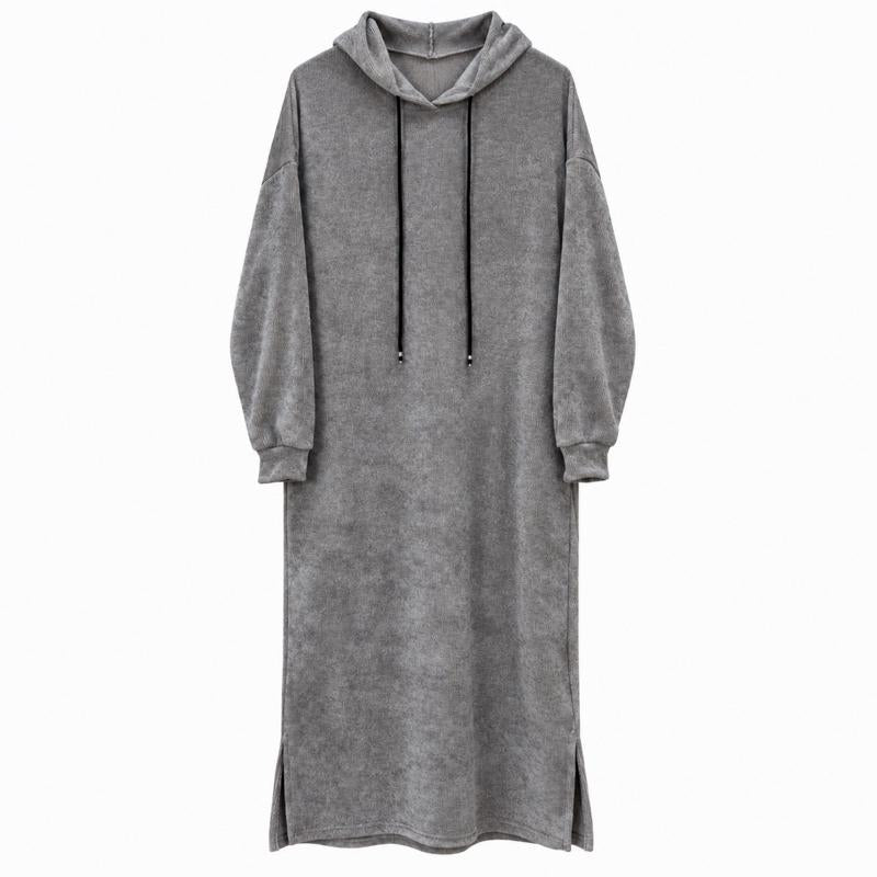 MV – Cosy Textured Hooded Maxi Dress with Pockets (8–16)