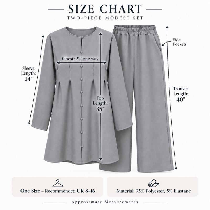 MV - Elegant Button Detail Co-Ord Set with Pockets (8-14)