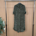 Three Button Maxi Shirt Dress