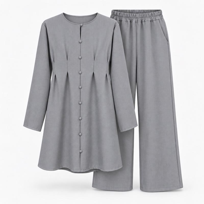 MV - Elegant Button Detail Co-Ord Set with Pockets (8-14)