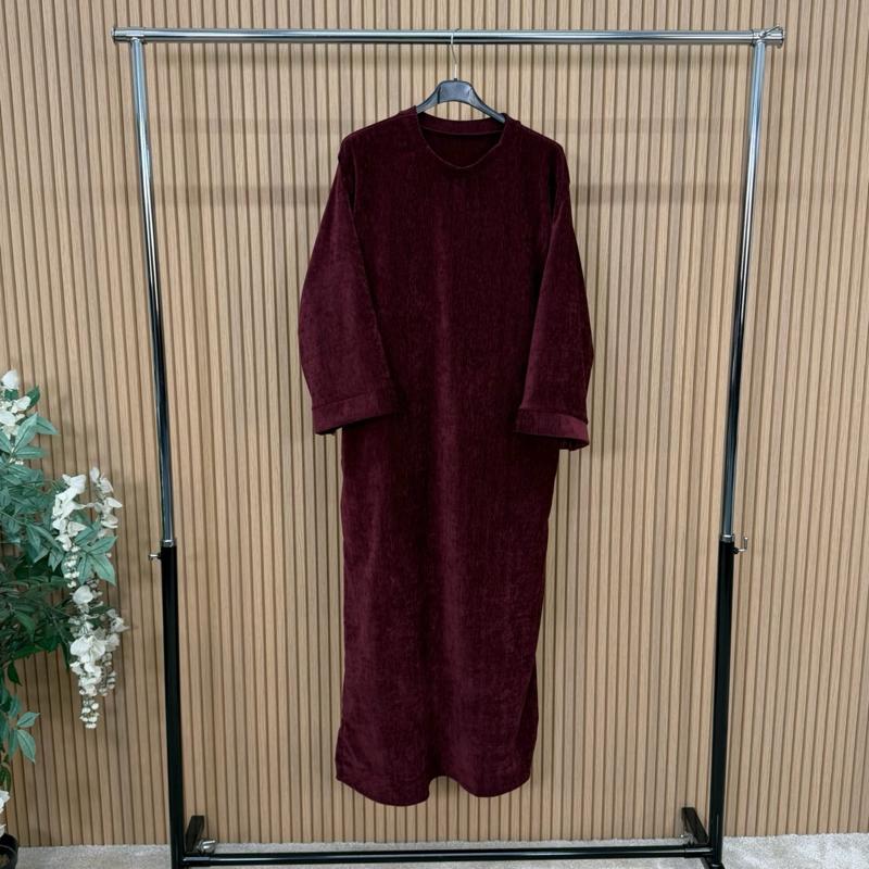 MV - Plain Velvet Feel Pocket Maxi Dress (8–16)