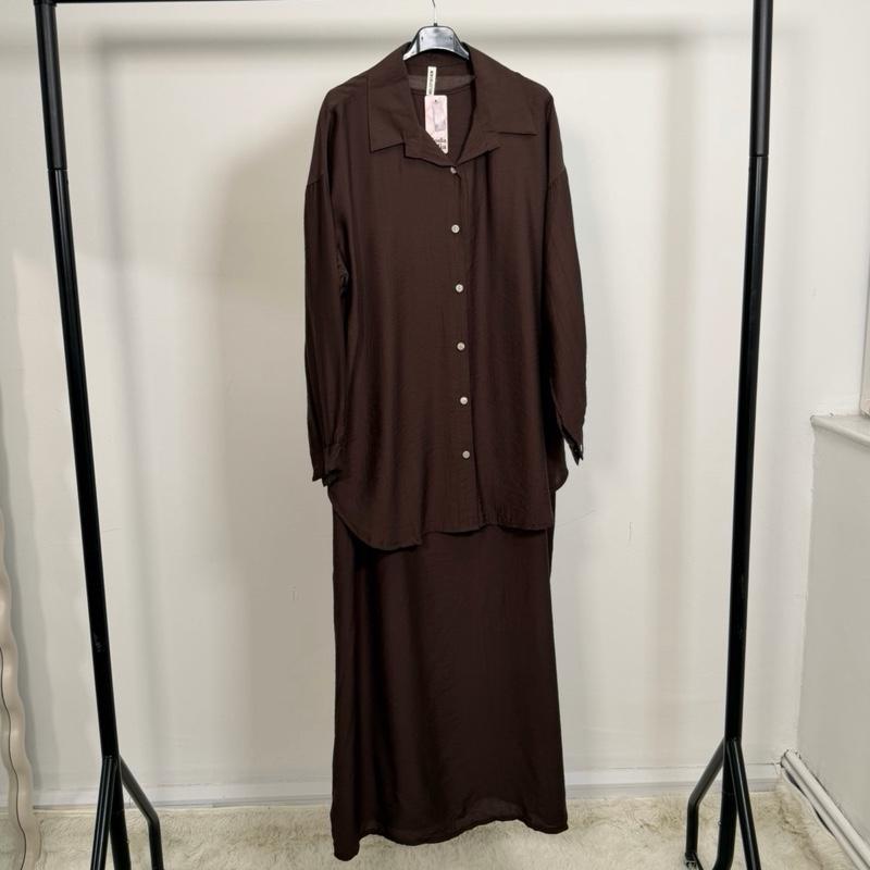 Oversized Shirt and Maxi Dress Set