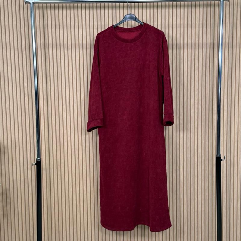 MV – Premium Soft Textured Long Jumper Dress with Pockets (8–18)