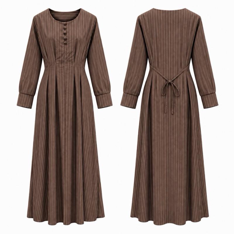 MV - Pinstripe Longline Tie Waist Dress (8-14)