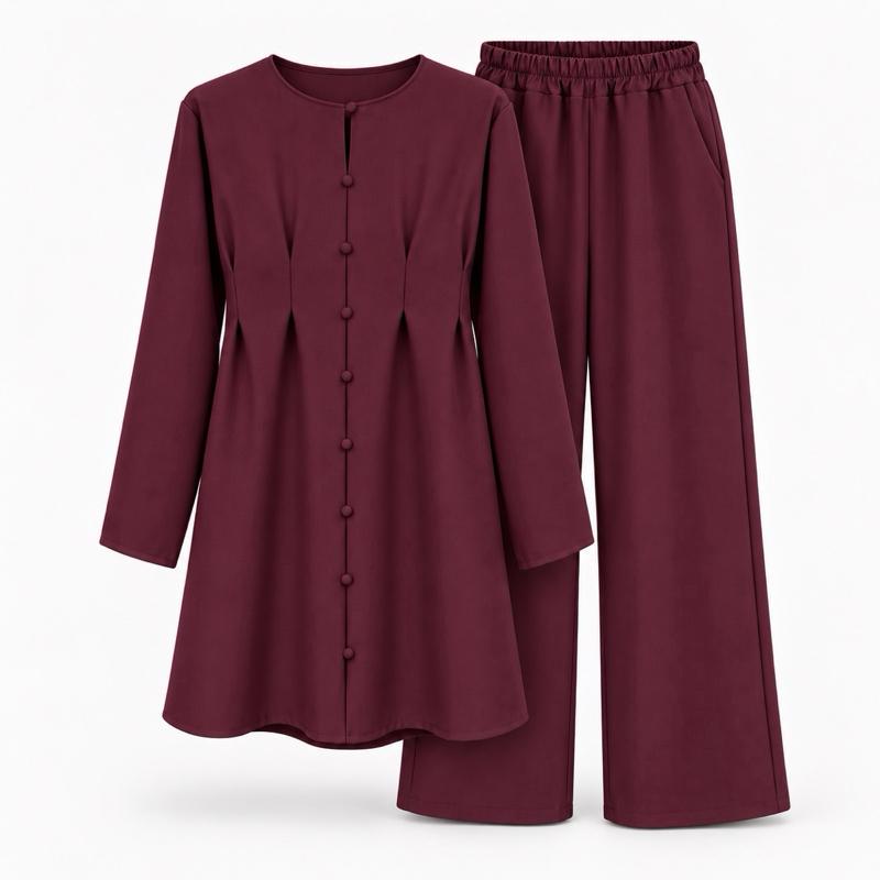 MV - Elegant Button Detail Co-Ord Set with Pockets (8-14)