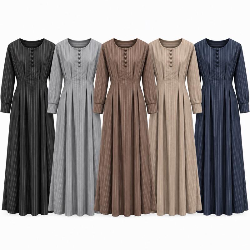 MV - Pinstripe Longline Tie Waist Dress (8-14)