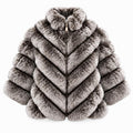 MV - Chevron Faux Fur Zip Jacket (One Size 6–14)