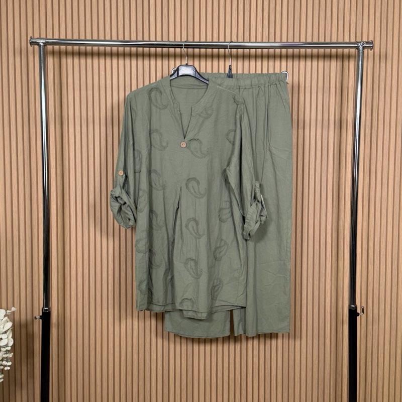 MV - 100% Cotton Embroidered Paisley Co-Ord Set with Pockets (8-16)