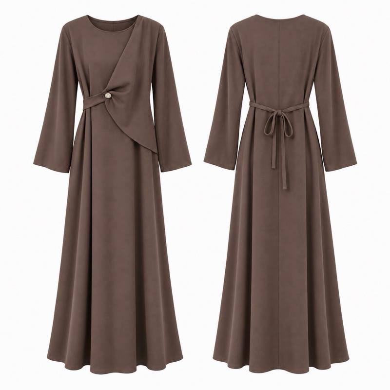 Draped Waist Maxi Dress