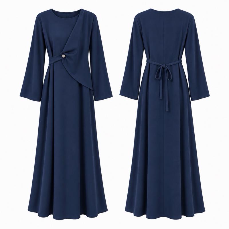 Draped Waist Maxi Dress