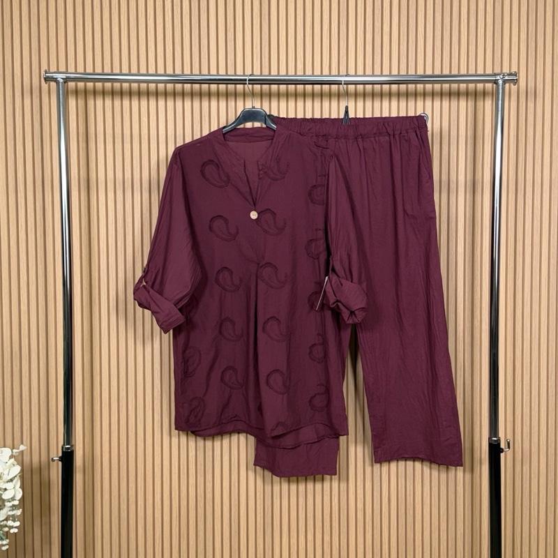 MV - 100% Cotton Embroidered Paisley Co-Ord Set with Pockets (8-16)