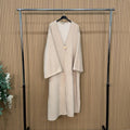 MV - Premium Thick Long Cardigan with Pockets, Removable Gold Brooch 8-18)