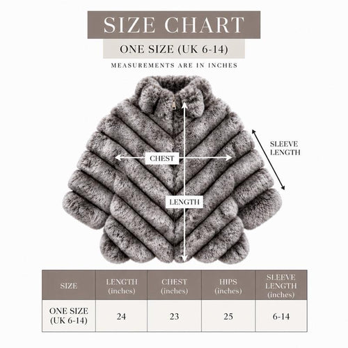 Chevron Faux Fur Zip Jacket with Pockets