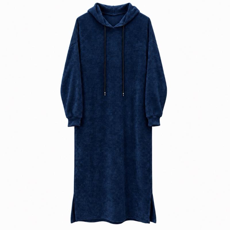 MV – Cosy Textured Hooded Maxi Dress with Pockets (8–16)
