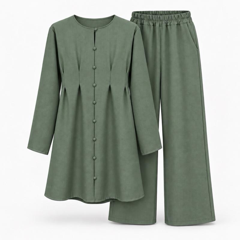 MV - Elegant Button Detail Co-Ord Set with Pockets (8-14)