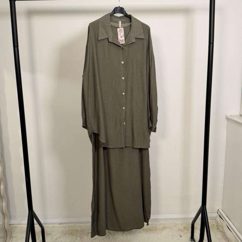 Oversized Shirt and Maxi Dress Set
