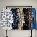 Printed Collar Button Detail Co-Ord Set