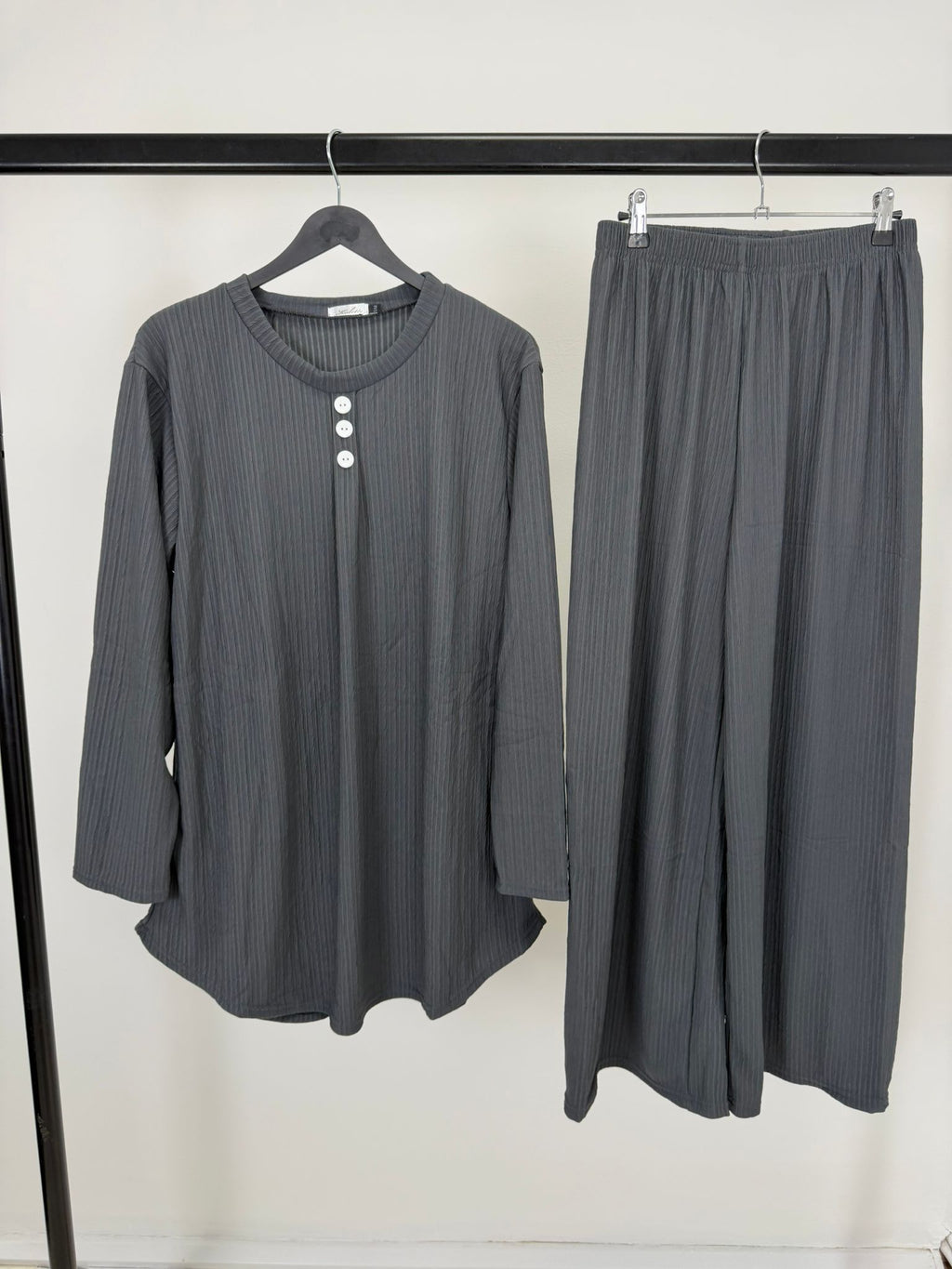 Ribbed Button Lounge Co-Ord Set