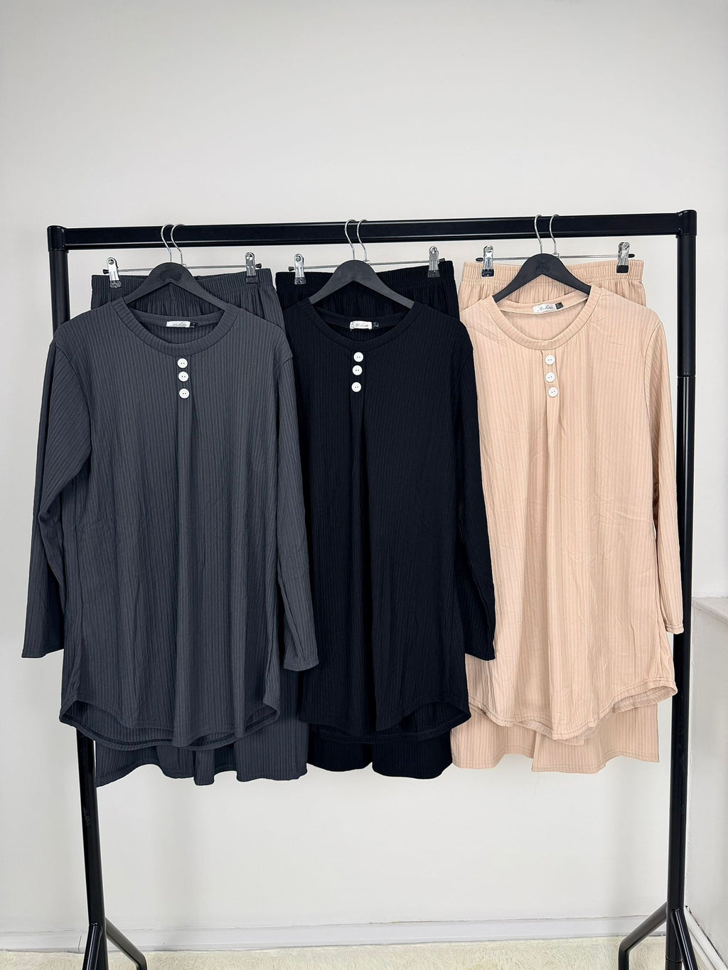 Ribbed Button Lounge Co-Ord Set