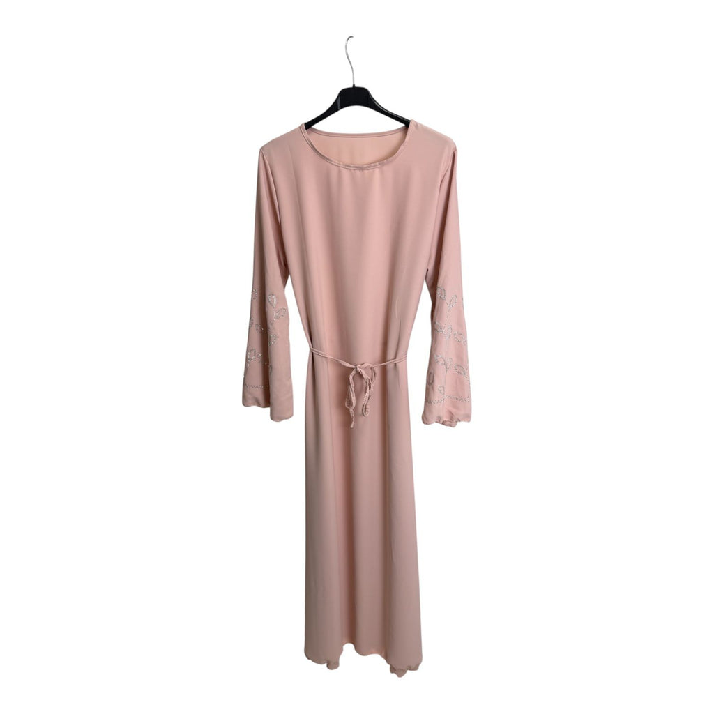Diamond Leaf Embellished Belted Maxi Dress