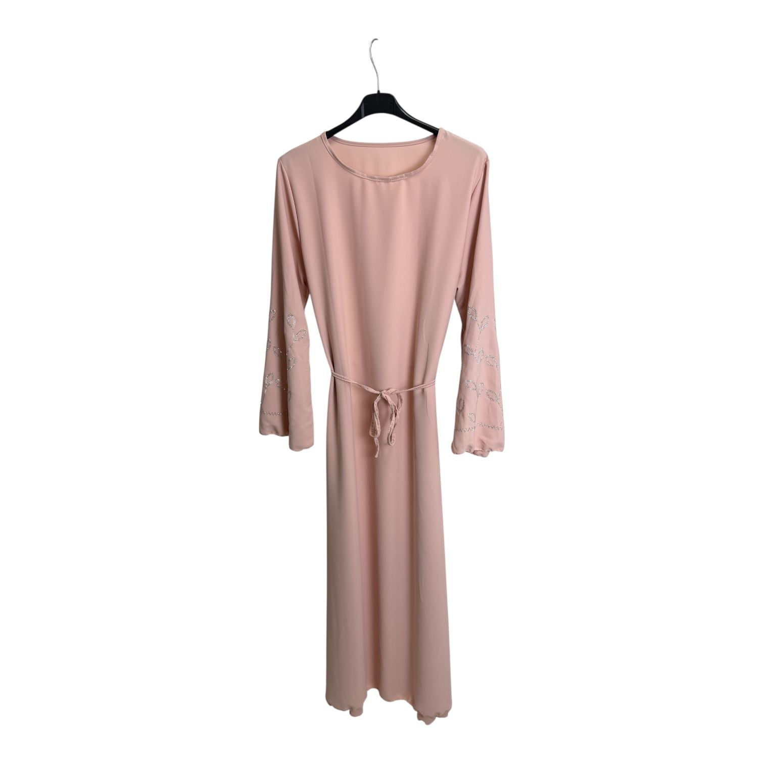 Diamond Leaf Embellished Belted Maxi Dress