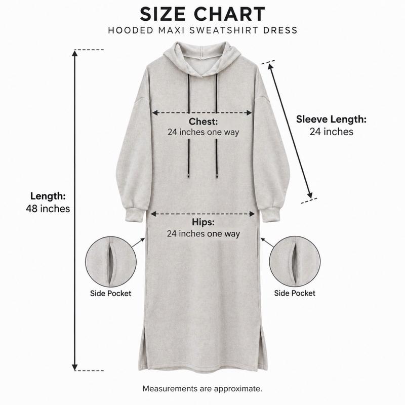 MV – Cosy Textured Hooded Maxi Dress with Pockets (8–16)