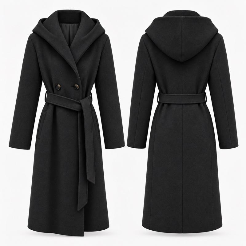 Hooded Belted Trench Coat