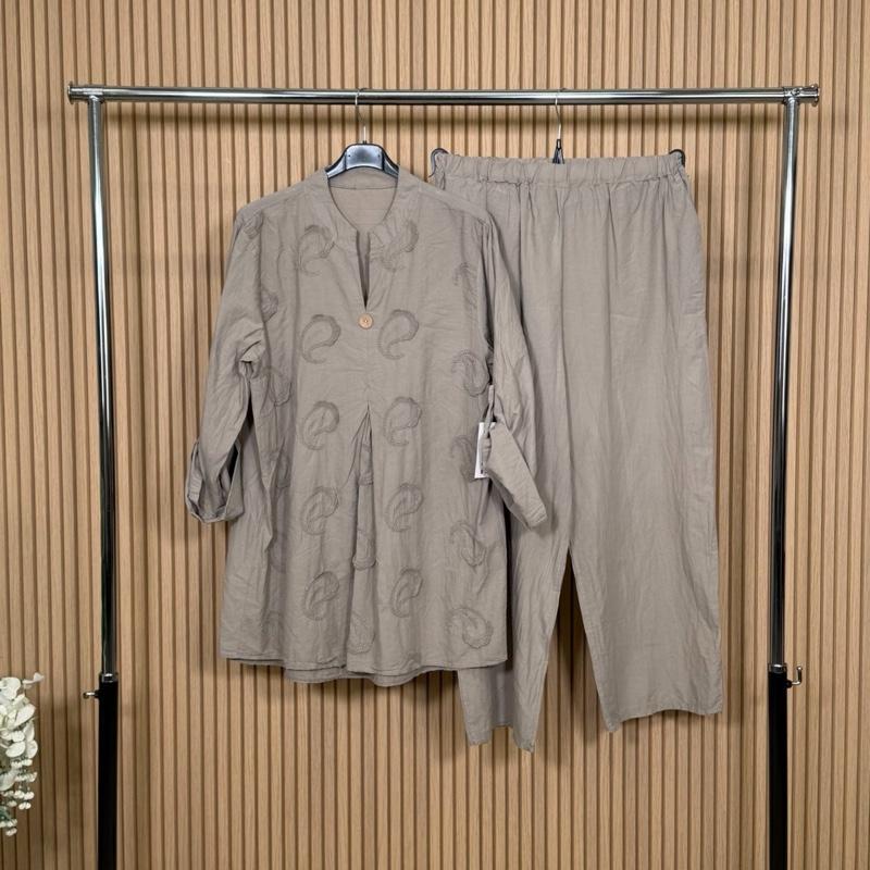 MV - 100% Cotton Embroidered Paisley Co-Ord Set with Pockets (8-16)