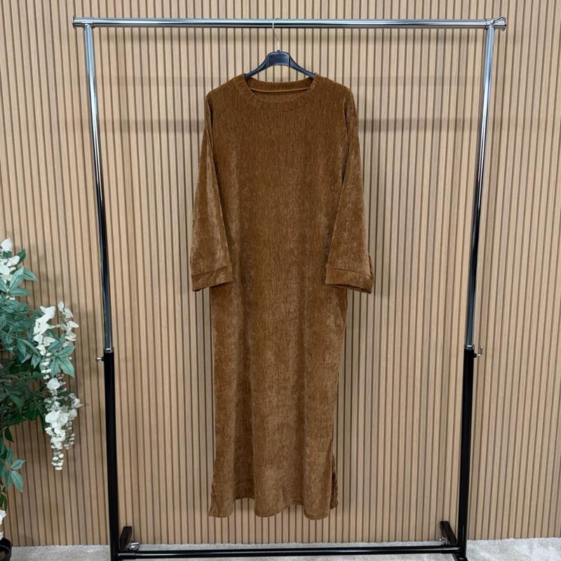 MV - Plain Velvet Feel Pocket Maxi Dress (8–16)