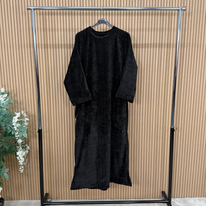 MV - Plain Velvet Feel Pocket Maxi Dress (8–16)