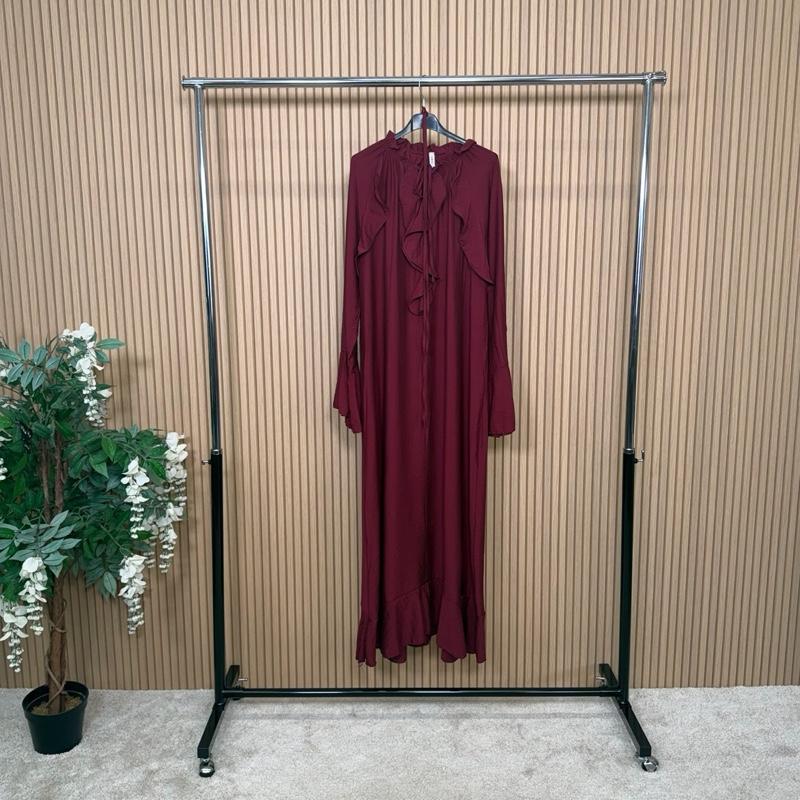 MV - Viscose Frill Tie Neck Maxi Dress (8-20)