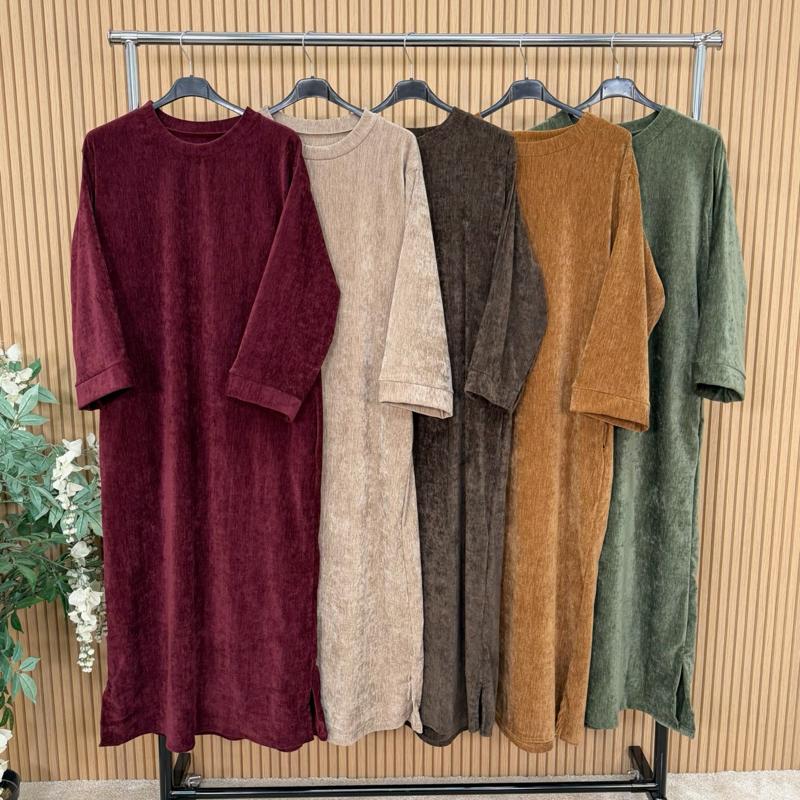 MV - Plain Velvet Feel Pocket Maxi Dress (8–16)
