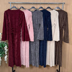 Round Neck Tie Waist Maxi Dress