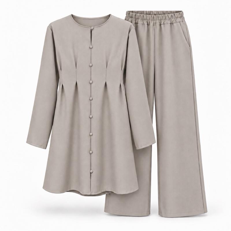 MV - Elegant Button Detail Co-Ord Set with Pockets (8-14)