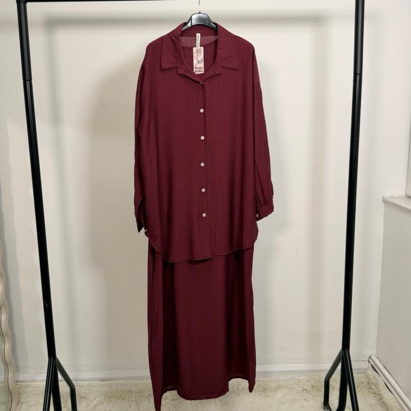 Oversized Shirt and Maxi Dress Set