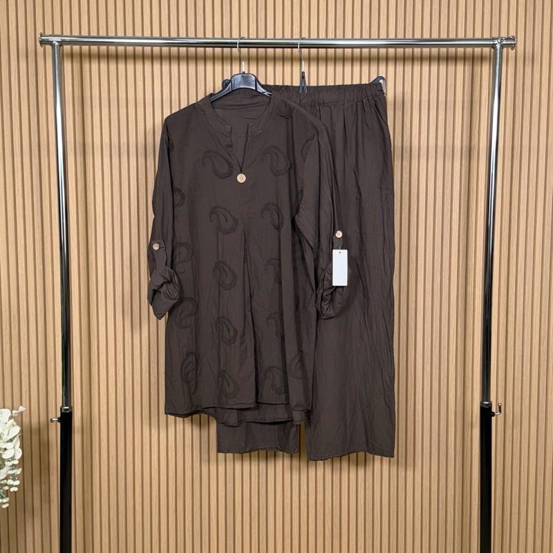 MV - 100% Cotton Embroidered Paisley Co-Ord Set with Pockets (8-16)