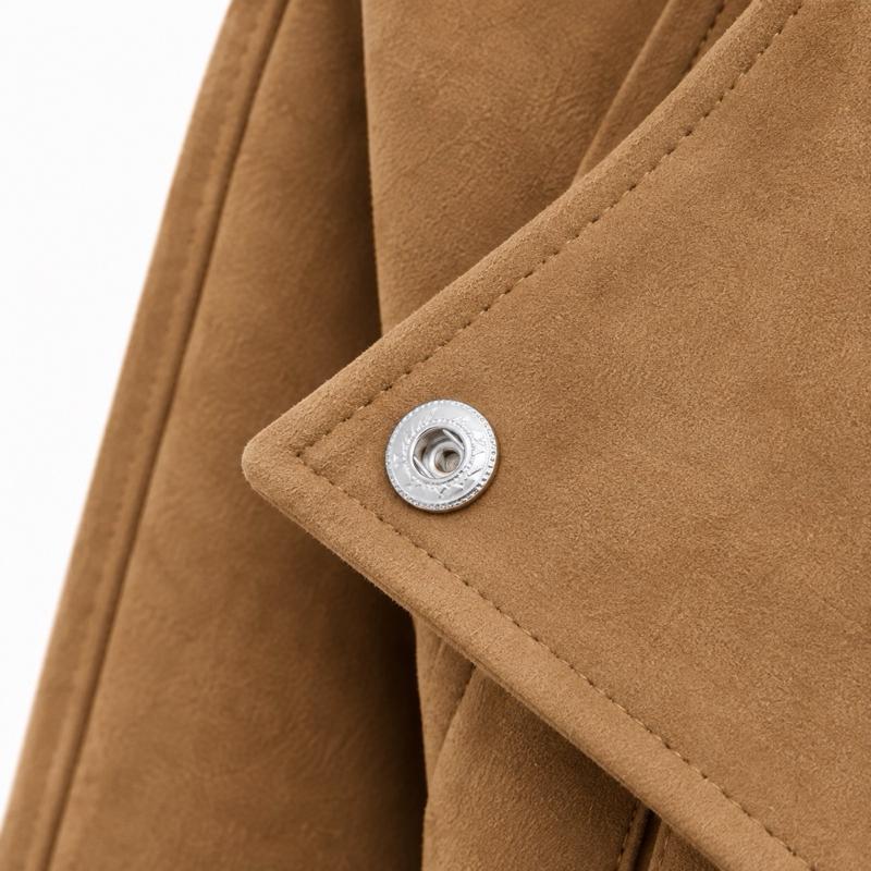 MV - Suede-Effect Zip Belted Jacket with Pockets (S•M•L)
