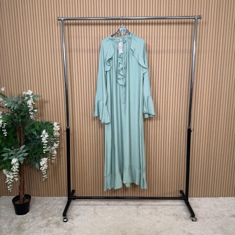 MV - Viscose Frill Tie Neck Maxi Dress (8-20)