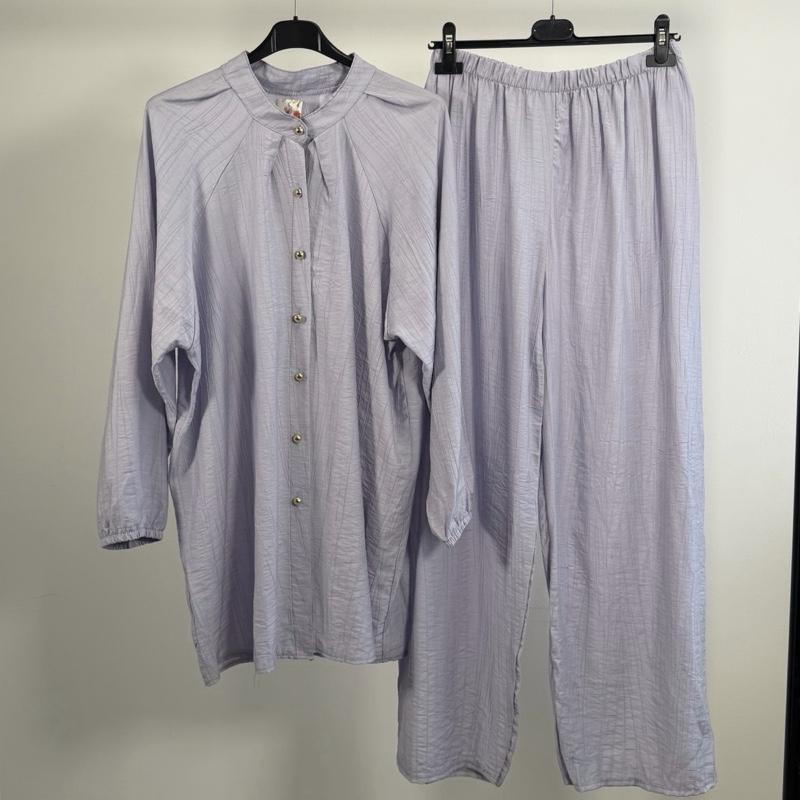 Mode Ville - Soft Touch Gold Rayon Button Co-Ord Set (8-16)