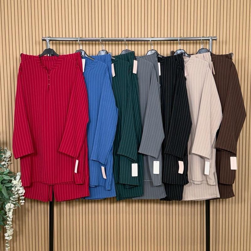 MV - Pinstripe Co-Ord Set with Pockets | Soft Stretch Lounge & Casual Outfit | UK 8-16